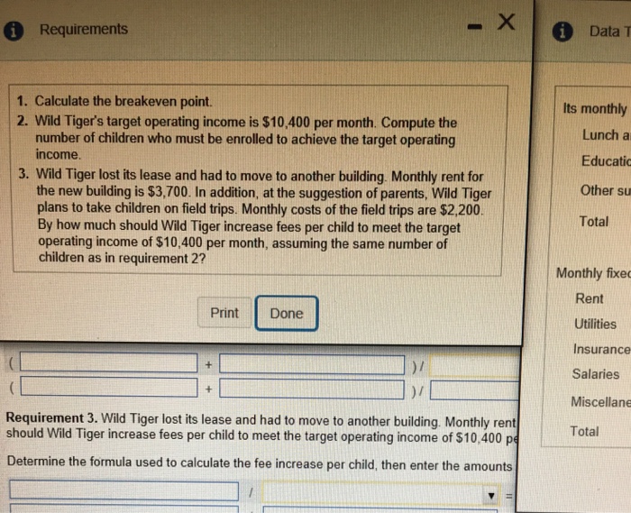 to meet the target operating income of $10,400 per month, assuming the