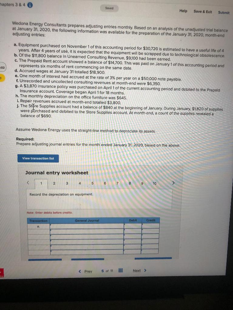  hapters 3 & 4 0 Seved Help Save & Exit Submit