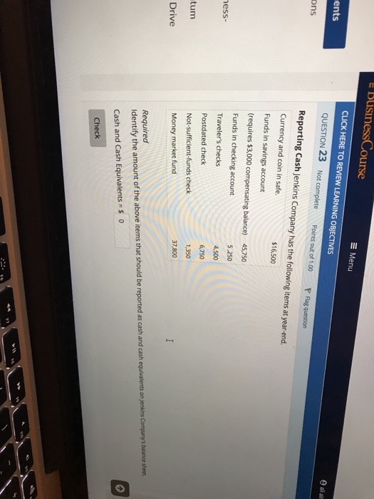  E BusinessCourse E Menu CLICK HERE TO REVIEW LEARNING OBJECTIVES ents