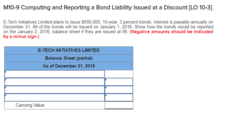  M10-9 Computing and Reporting a Bond Liability Issued at a Discount