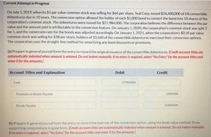  Current Attempt in Progress On July 1, 2019, when its $1