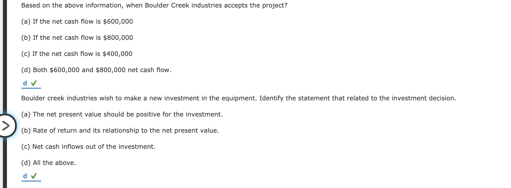 so much! Sensitivity analysis: Boulder Creek Industries Boulder Creek Industries is considering