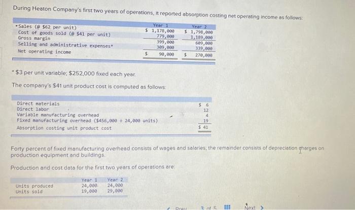 need help in all. please add work/steps. thank you. During Heaton Company's