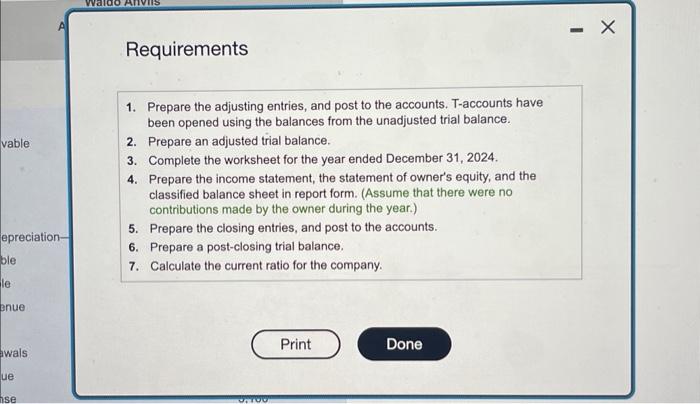 to vow the unadjusted trial balance.) (i) (Click the icon to vew