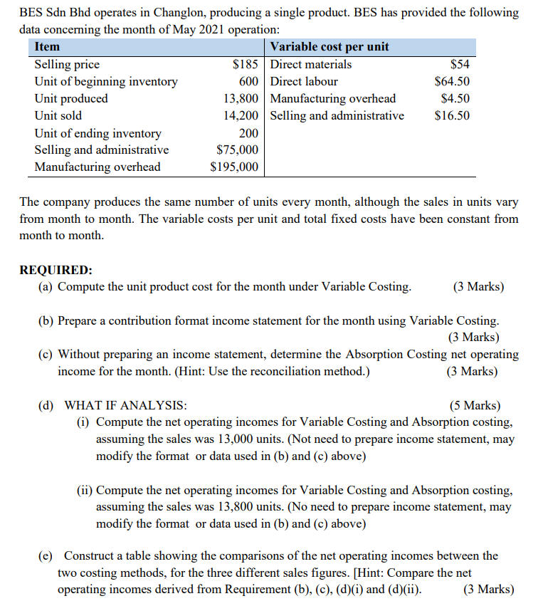 PLEASE NOTE THAT ANSWERED a, b and c. I only need the