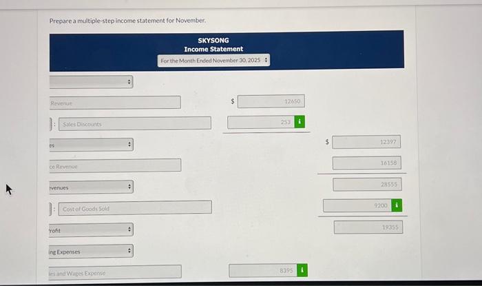 pictures During November, the following summary transactions were completed. Nov. 8 Paid
