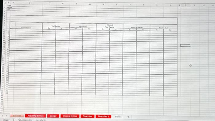 the accounting cycle. Answer all the questions in this problem, The trial