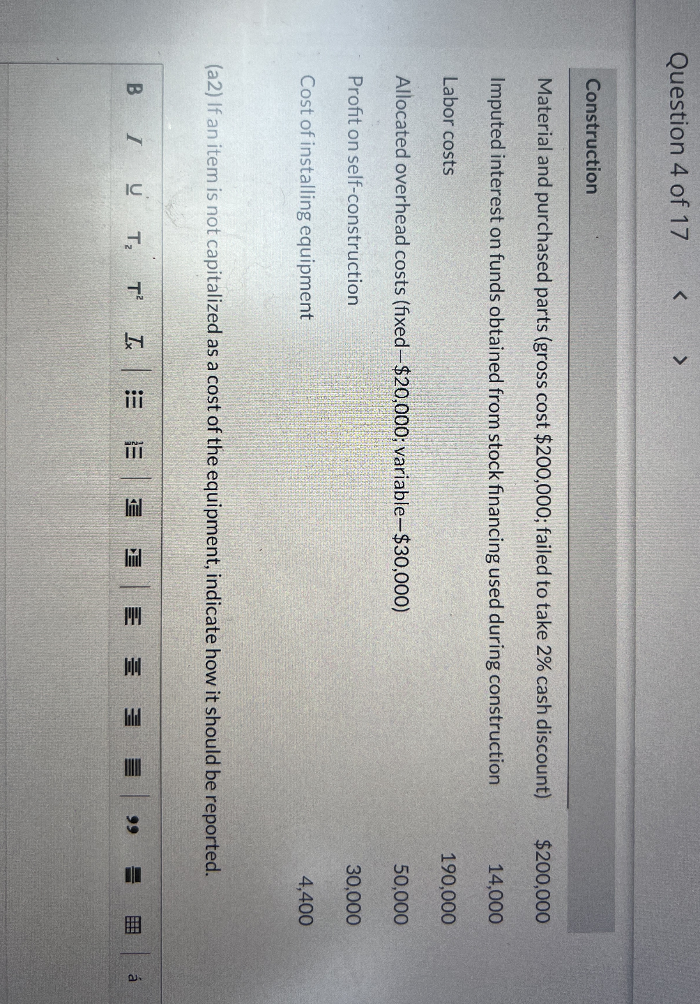  Current Attempt in Progress Worf Co. both purchases and constructs various