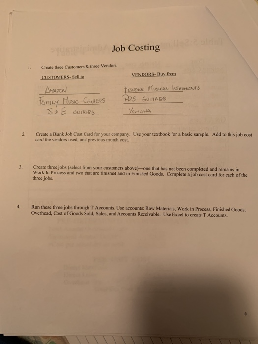 Show each activity required to make the product Show the material and