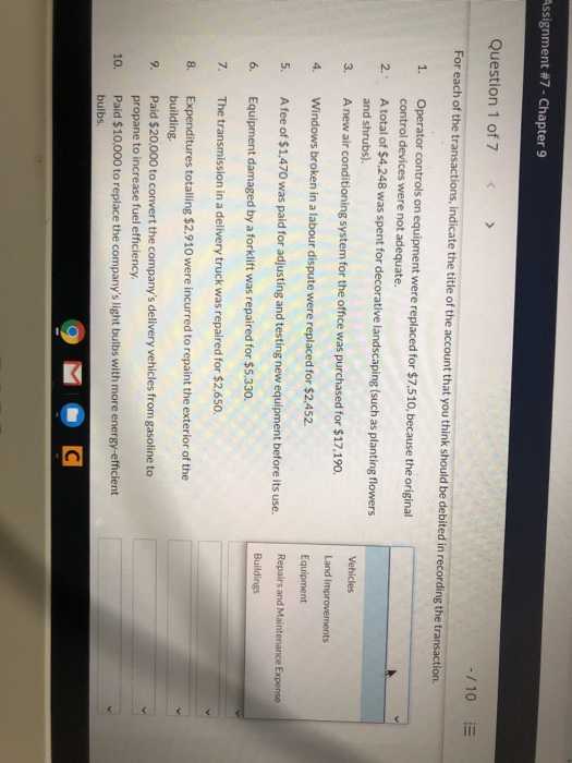  Assignment #7 - Chapter 9 Tii 1. 2. 3. Vehicles 4.