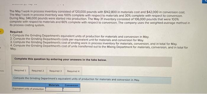 L05-3, LO5-4) Weston Products manufactures an industrial cleaning compound that goes through