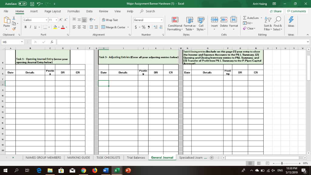 in the Excel File provided. John Banner Hardware John Banner purchased a