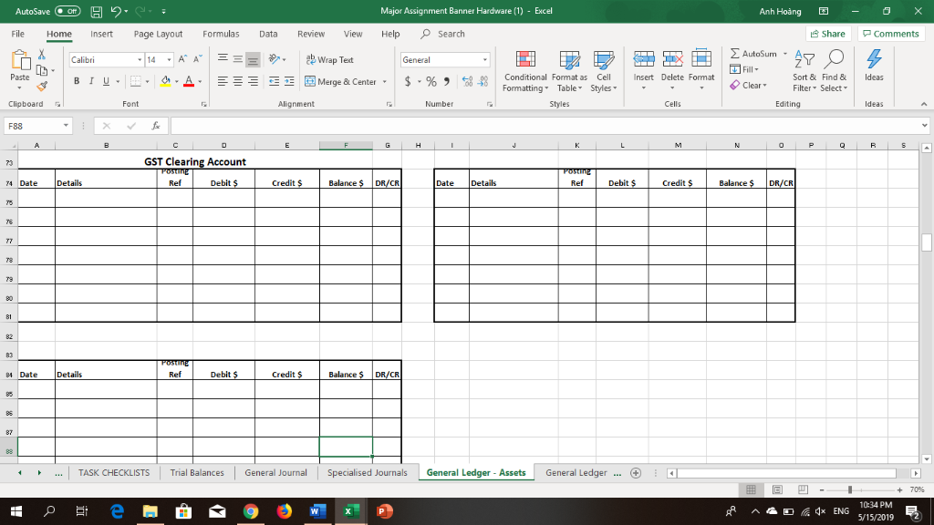 1 Using the 31 May 2019 Trial Balance (below 1 Prepare an
