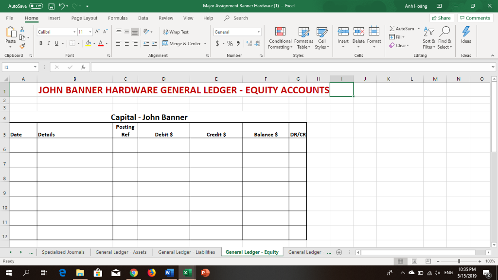 the Opening joutnat entry to the relevant General Ledger and Subsidiay Ledger