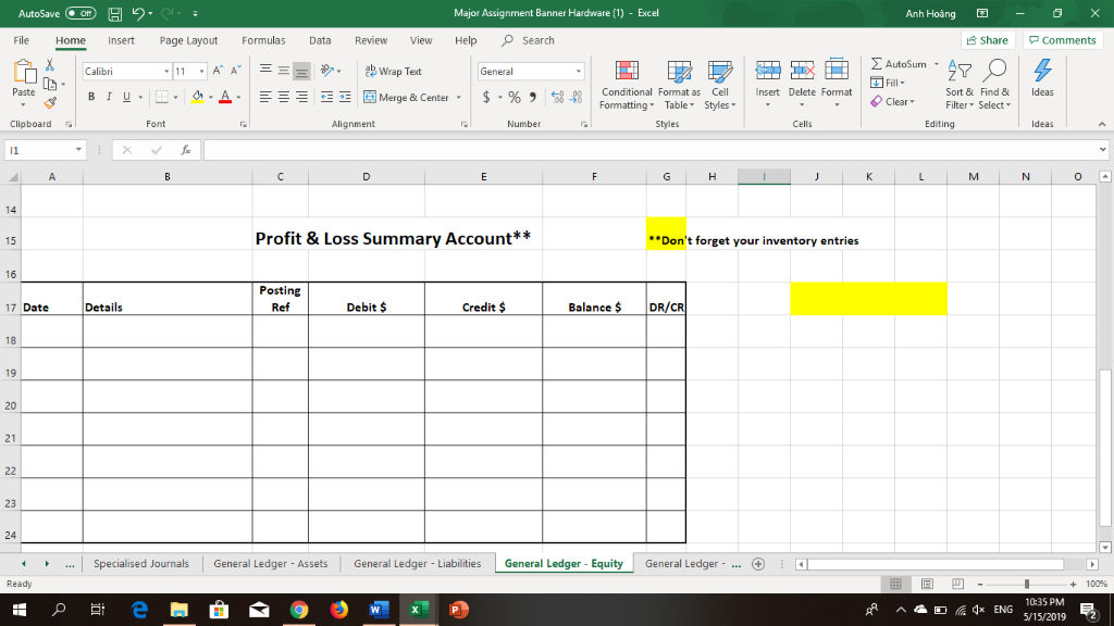 laccounts contained in the Excel File provided for this assignment The Excel