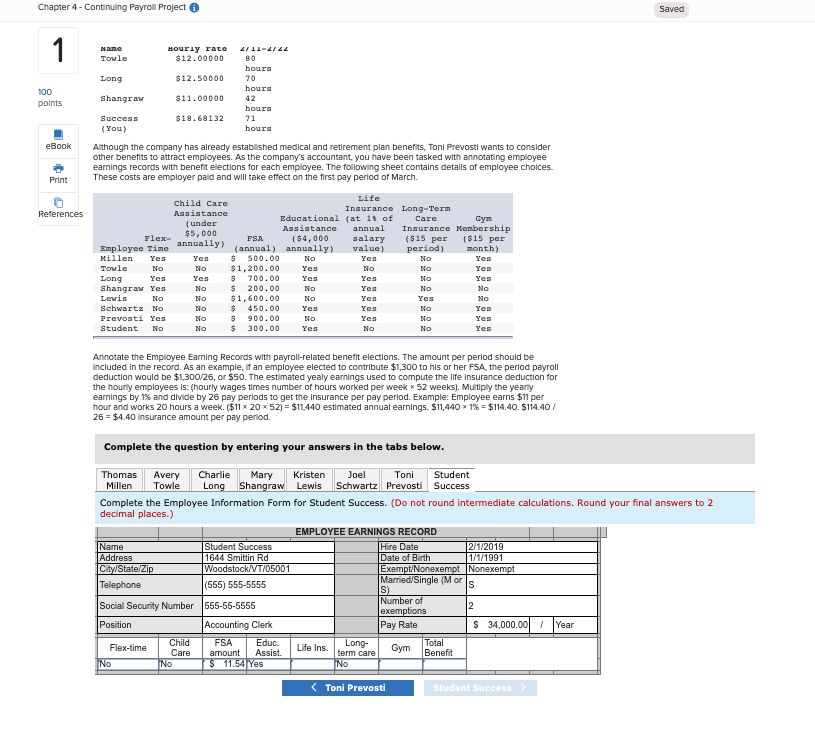 Payroll Project 6 Prevosti Farms and Sugarhouse pays its employees according to
