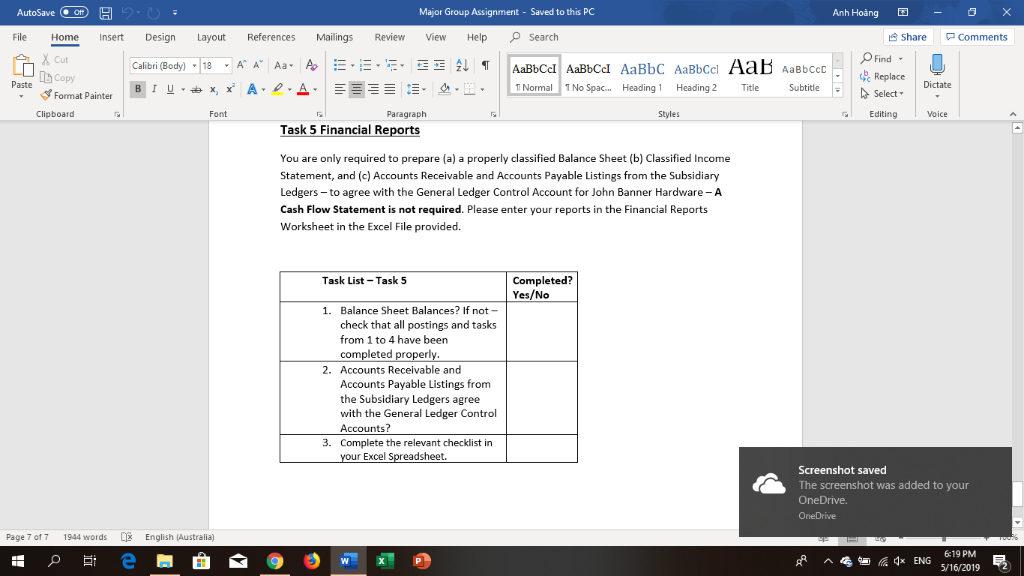 ofAccounts Payable as at 31 May 2019 Builders Linited Hammer Suppter 2926