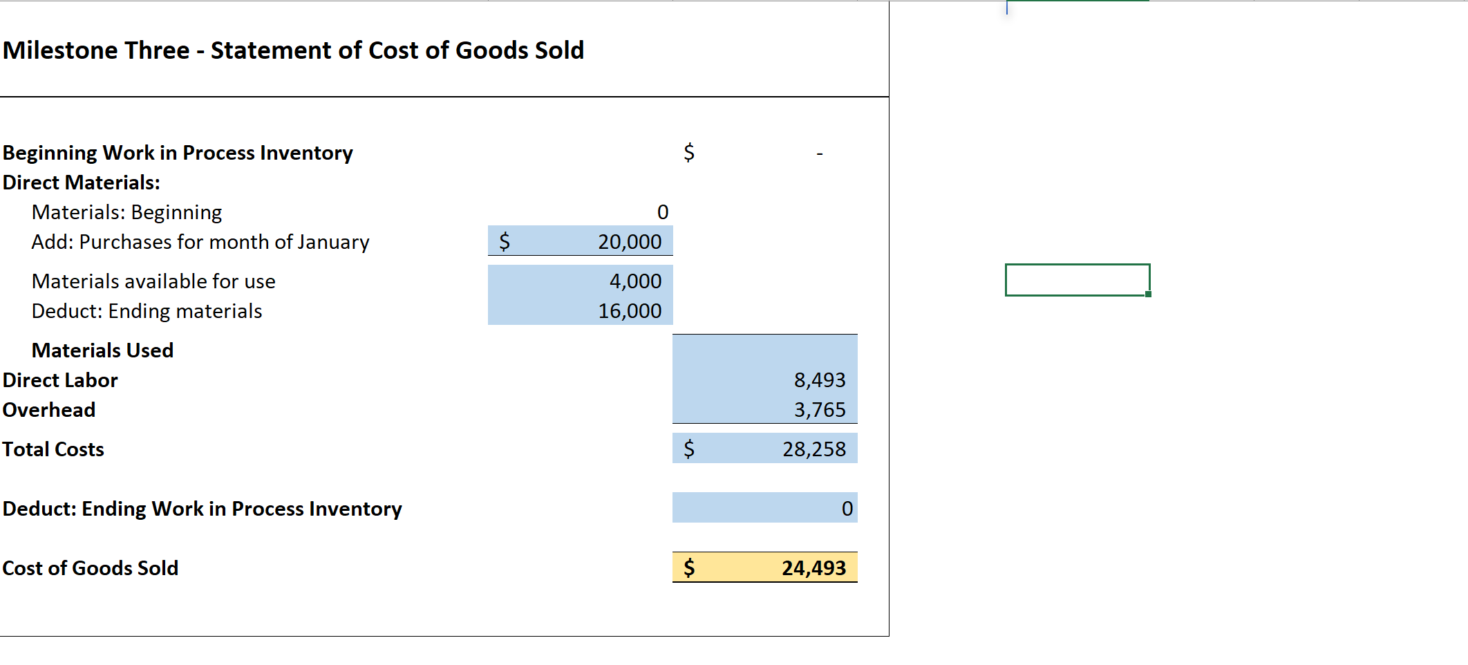 products. After some research and planning, you have estimates for the various