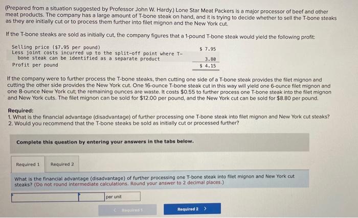 please answer required 1 and 2 (Prepared from a situation suggested by