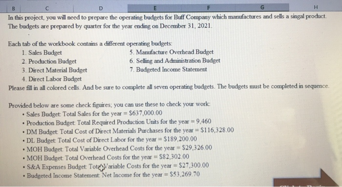  B G H E In this project, you will need to