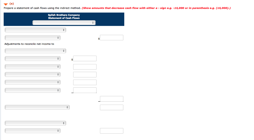 in parenthesis e.g. (15,000).) Problem 12-7A (Part Level Submission) Presented below are
