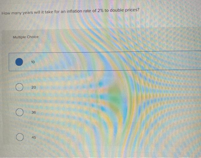 option e: 50 How many years will it take for an inflation