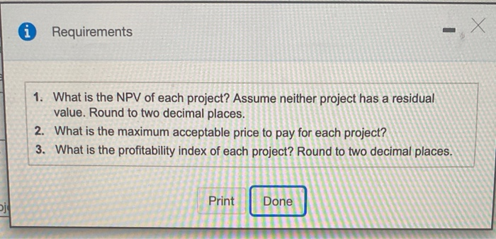 12% on investments of this nature. Project B: Costs $390,000 and offers