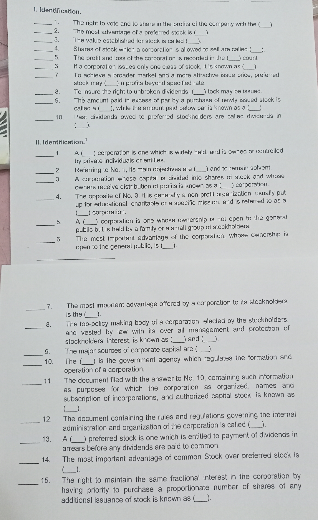  I. Identification. q,1. The right to vote and to share in