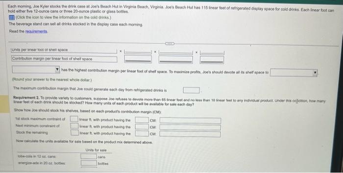 or glass bottios. (Click the icon to verw the intomation on the