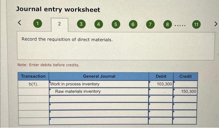 Record the entry for indirect labor, paid in cash. Note: Enter debits