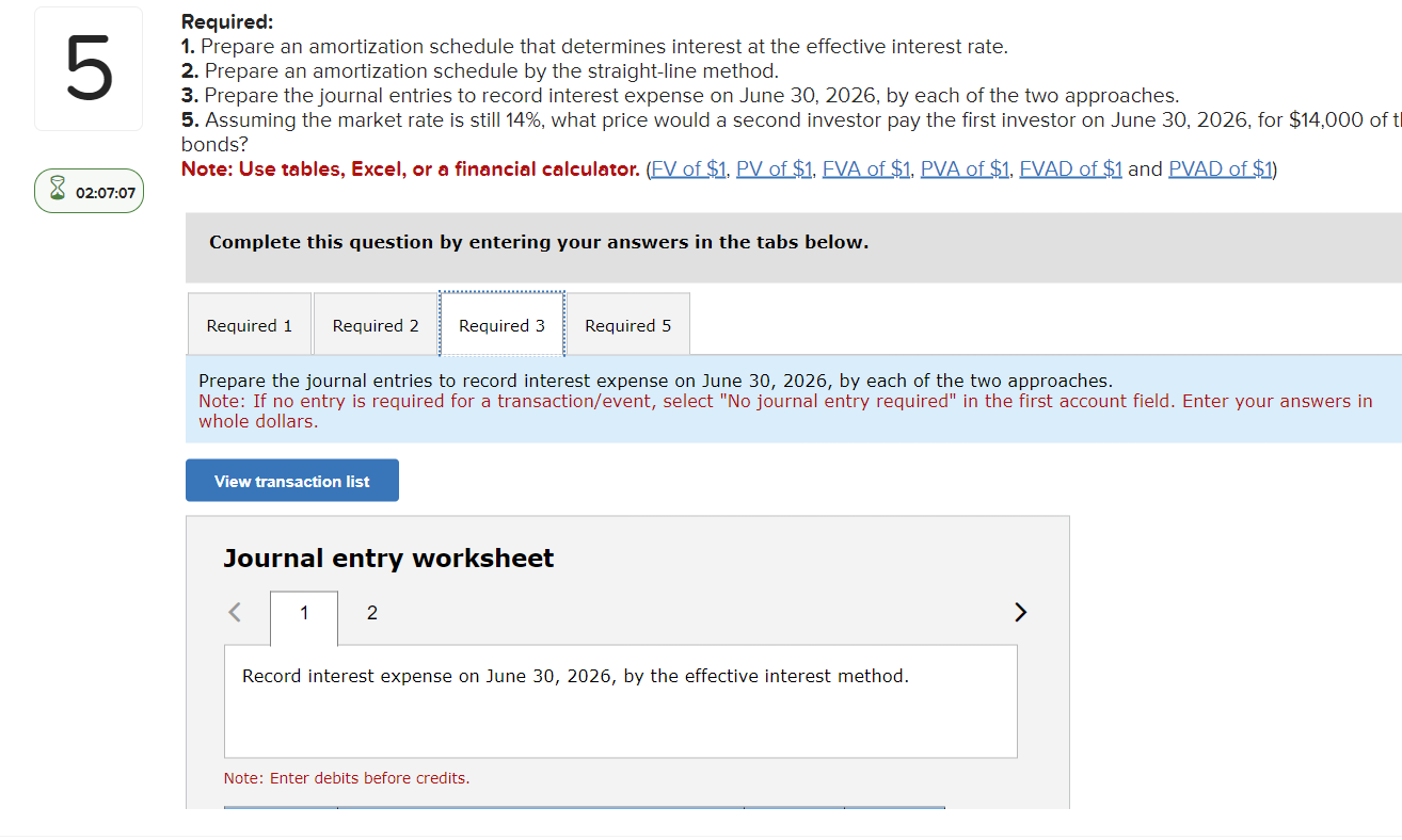 determines interest at the effective interest rate. 2. Prepare an amortization schedule