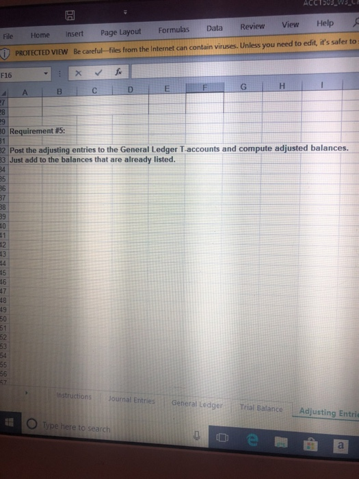 Post Closing Trial Balance Hint for success: Review the Week 2 Lesson