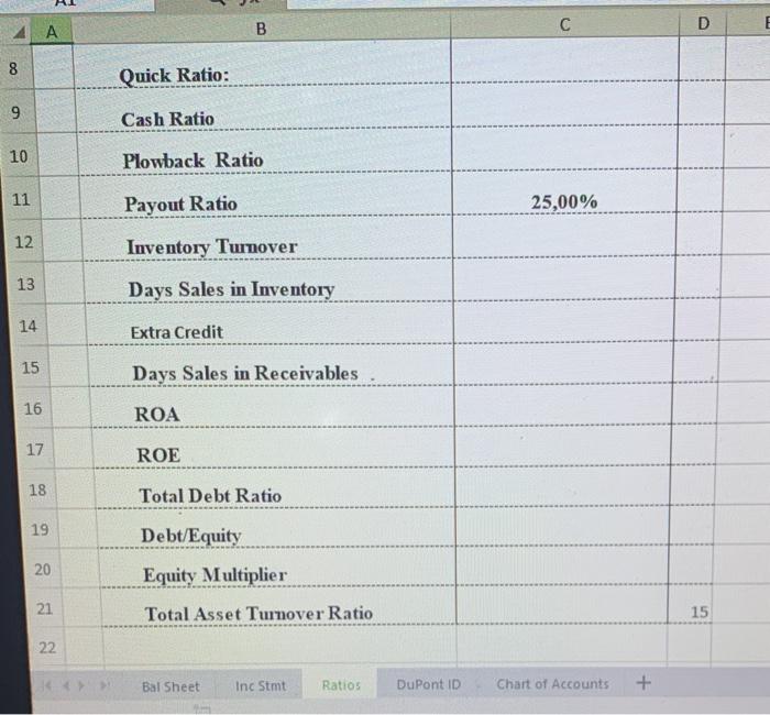 8 ? Current Assets: 10 11 12 2 13 2 Extra Credit