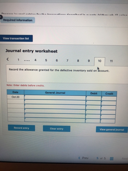 paid for the golf shirts on October 13 During the first week