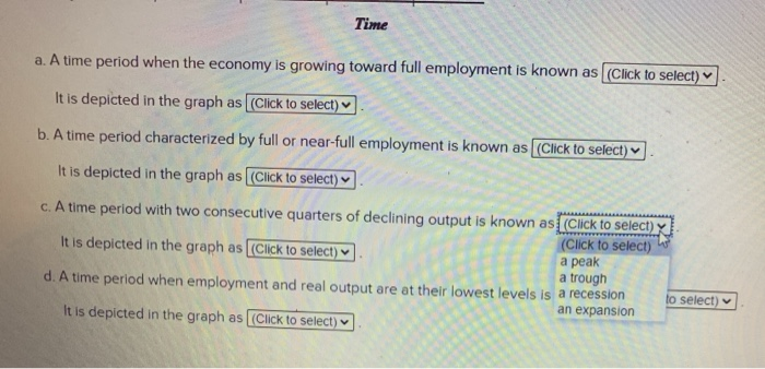 time period characterized by full or near-full employment is known as (Click
