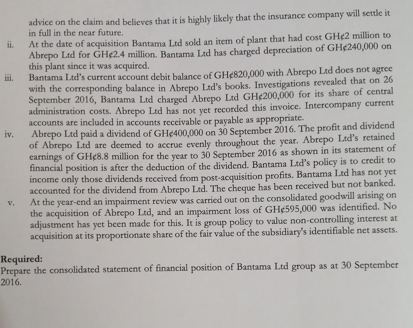 an agreed consideration of GH25 million. The consideration was settled by a