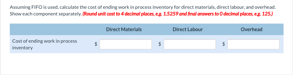 Beginning work in process inventory 6,240 70% Units started 24,960 Ending work