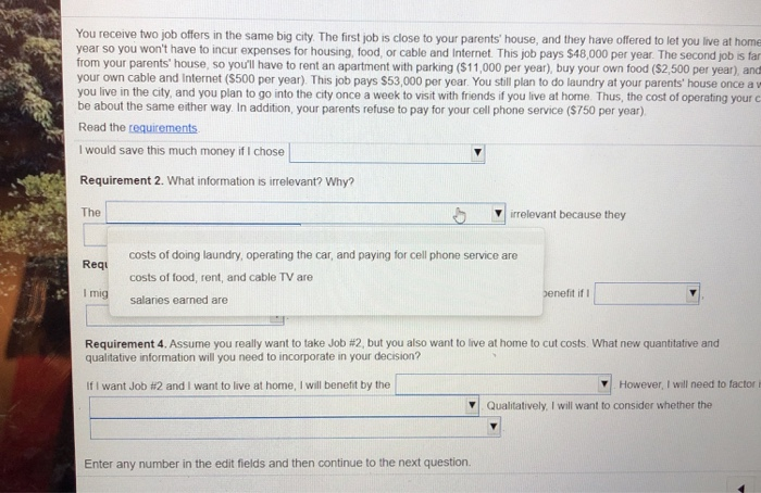 they have offered to let you live at home for a year