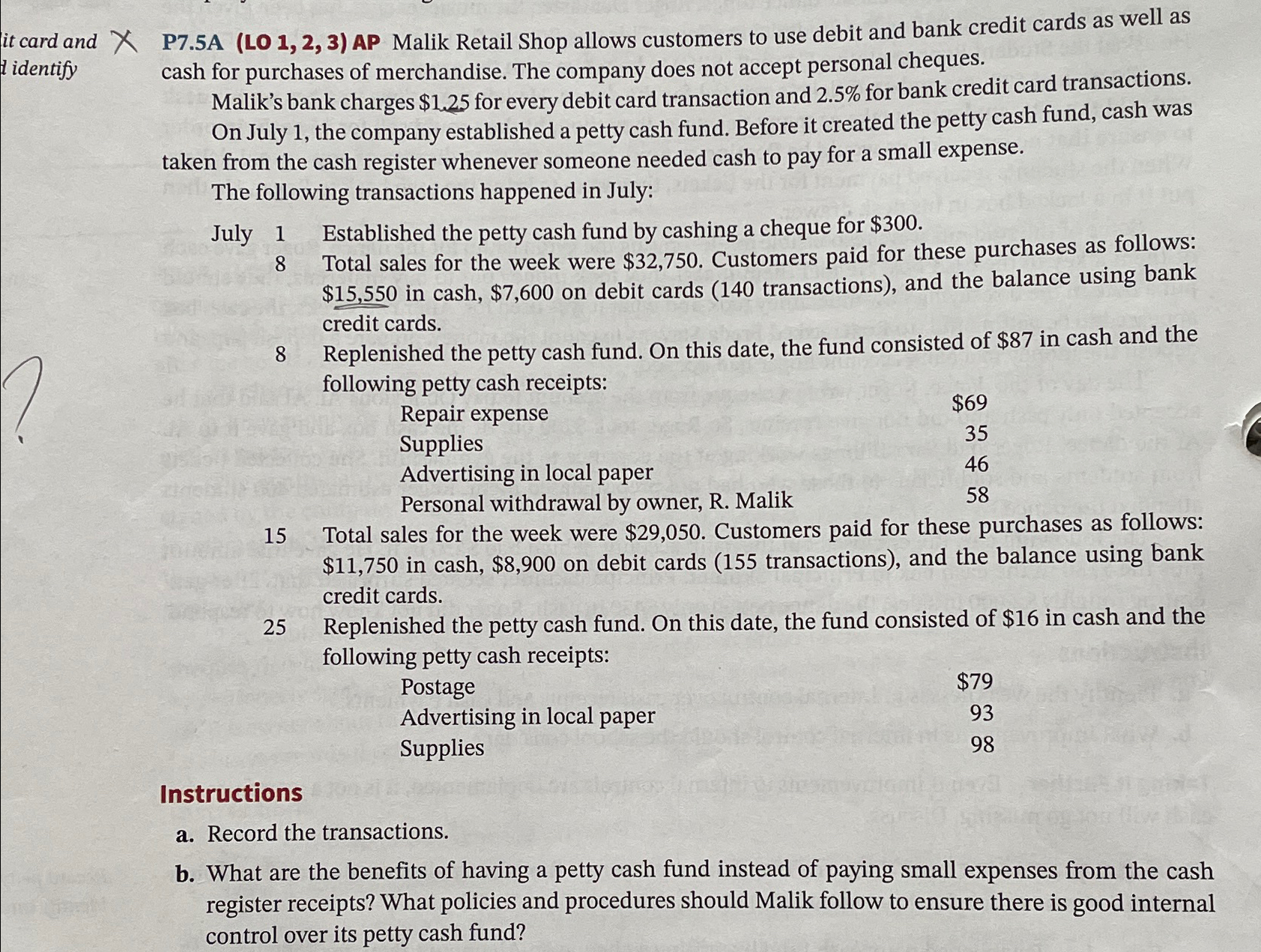  it card and P7.5A (LO 1,2,3) AP Malik Retail Shop allows