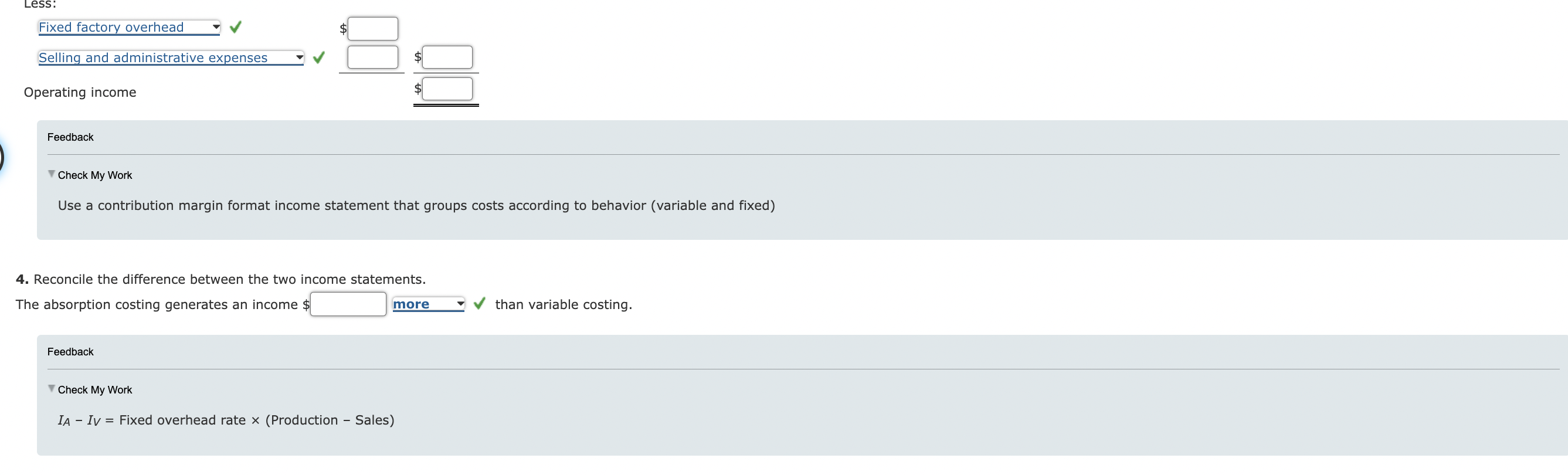 has just completed its first year of operations. The unit costs on