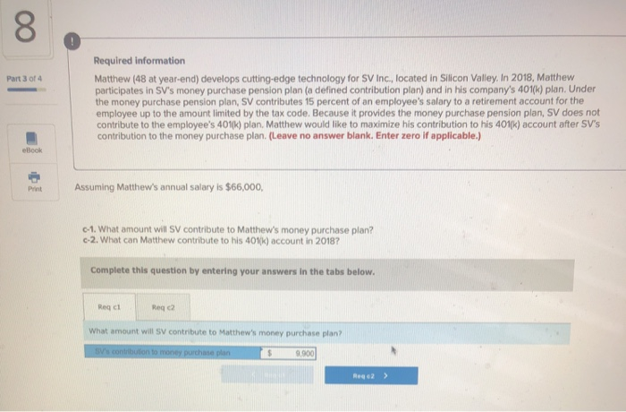  8 Required information Matthew (48 at year-end) develops cutting-edge technology for