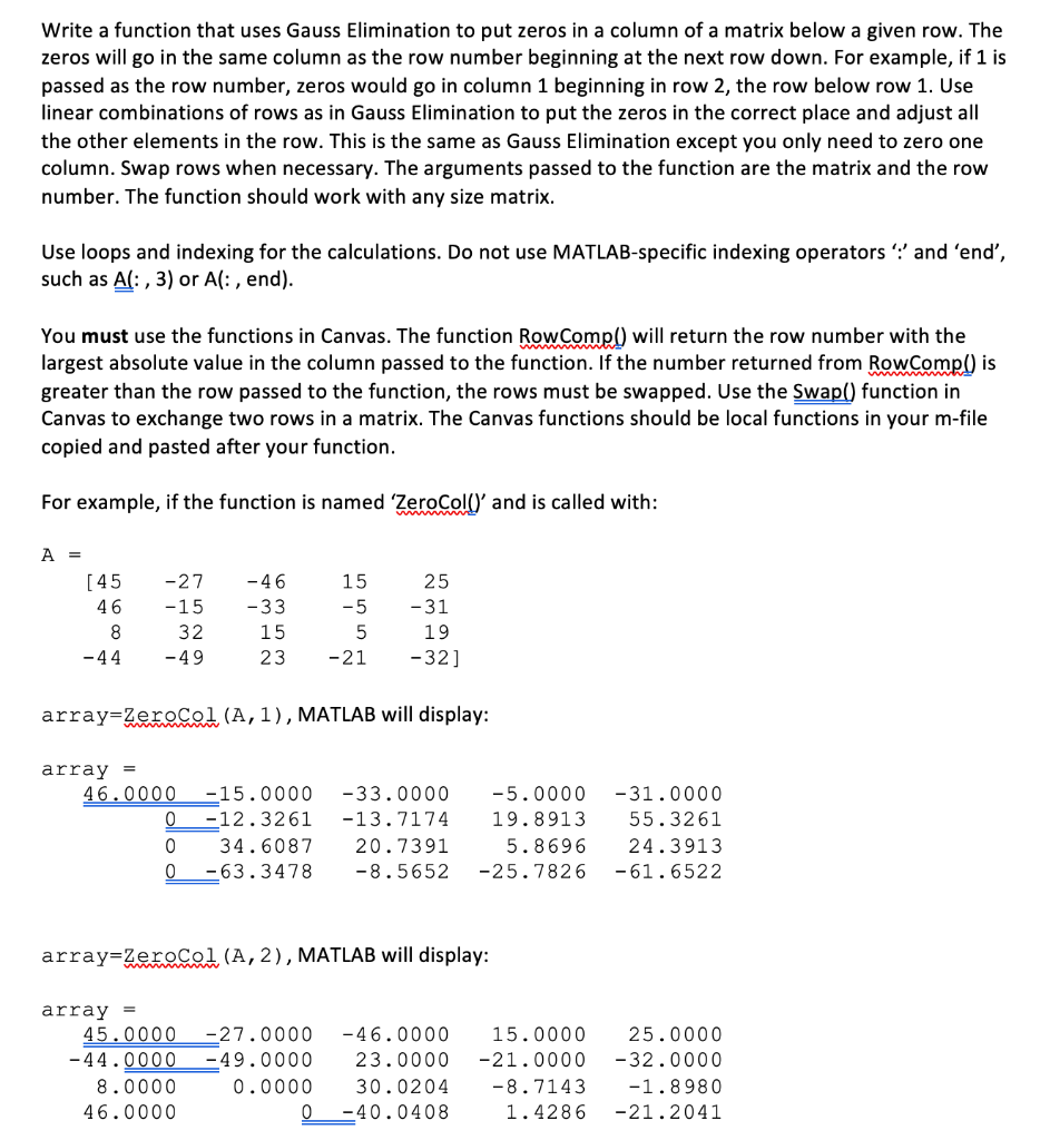  Using MATLAB, how do I perform this code? Write a function