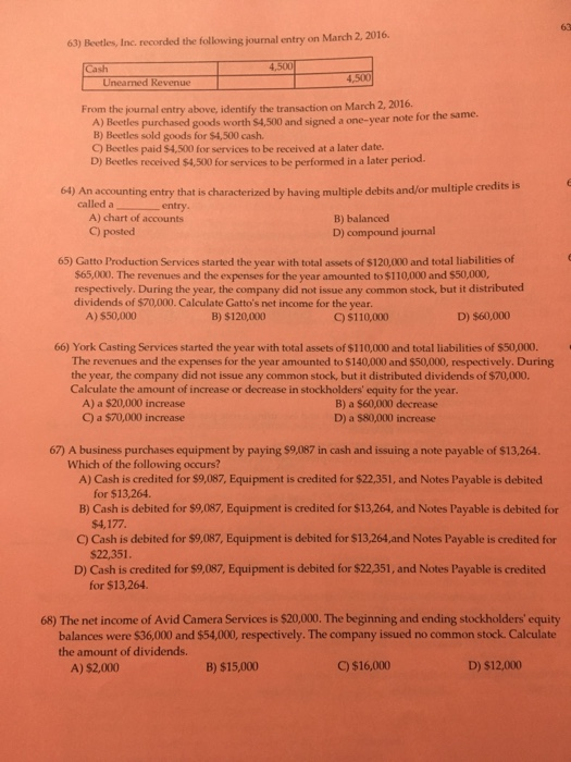 the business, such as creditors and taxing authorities. 5) Johnson Company purchased