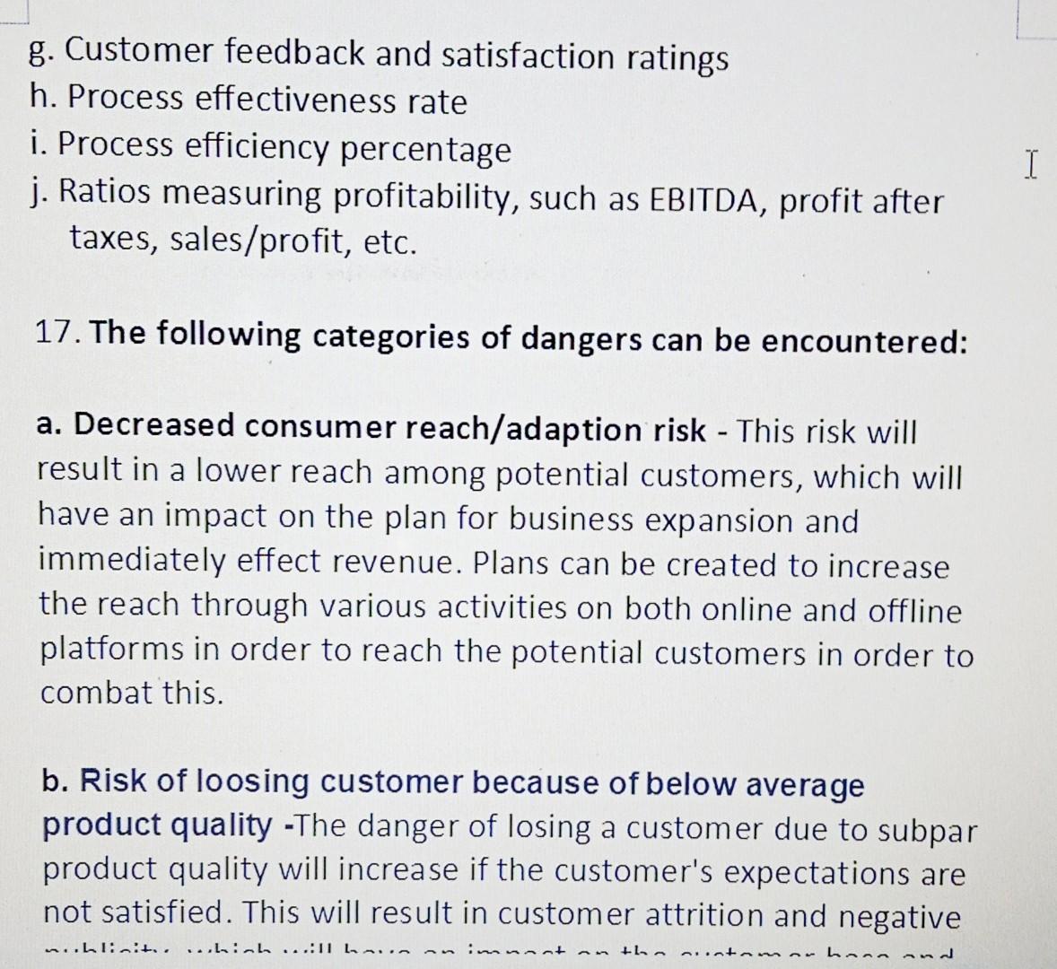 customers will rate the cleanliness of the facilities in a scale from