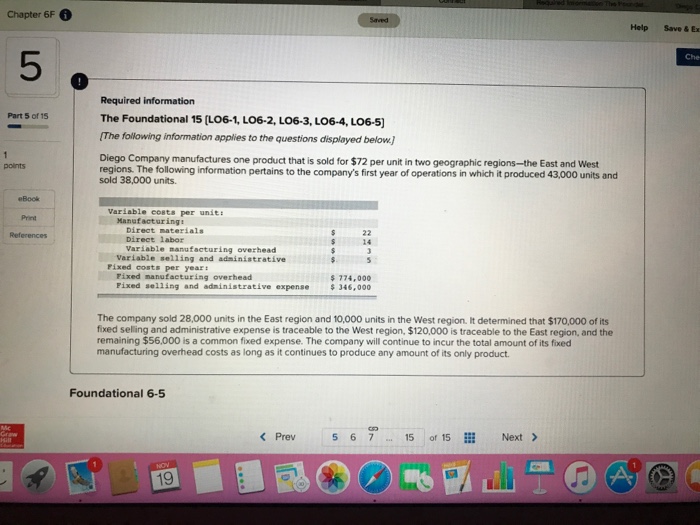  Use info below to answer questions Chapter 6F 0 Saved Help