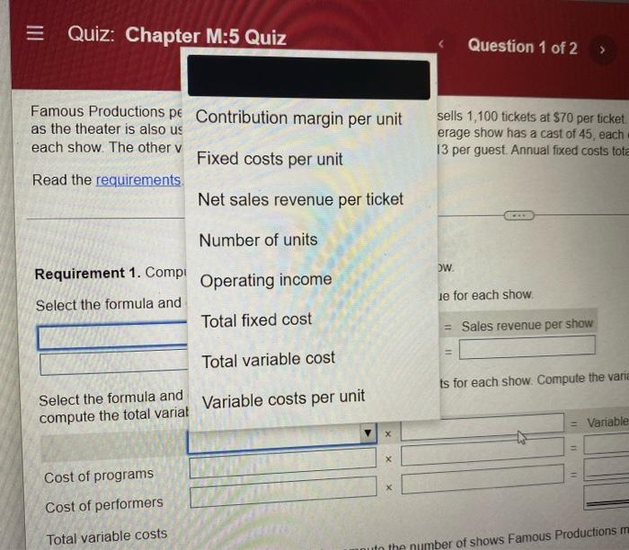 the number of shows Famous Productions must perform each year to break