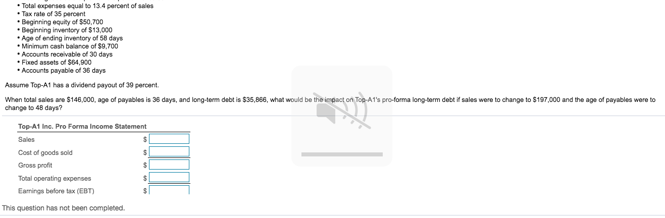 of $146,000 Cost of goods sold equal to 75.8 percent of sales