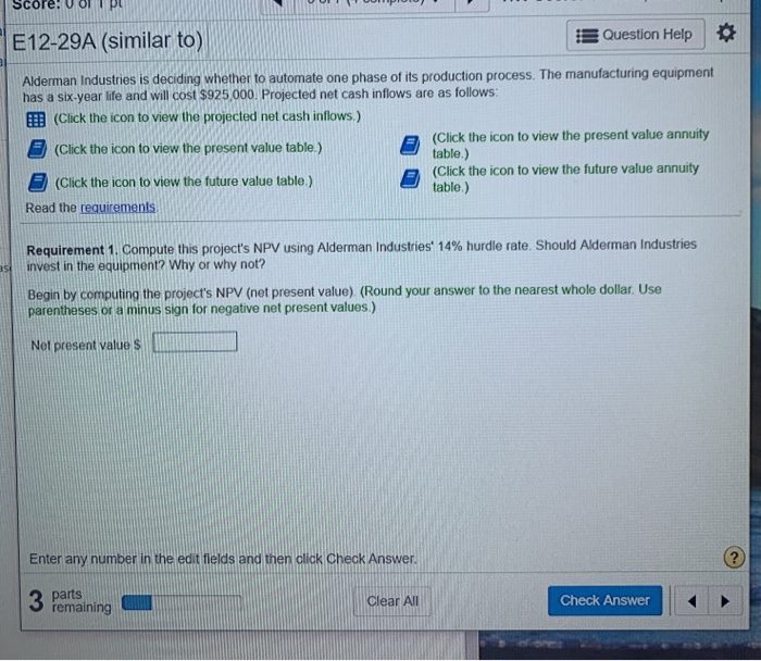 begin by computing the Project's NPV which stands for net present value.