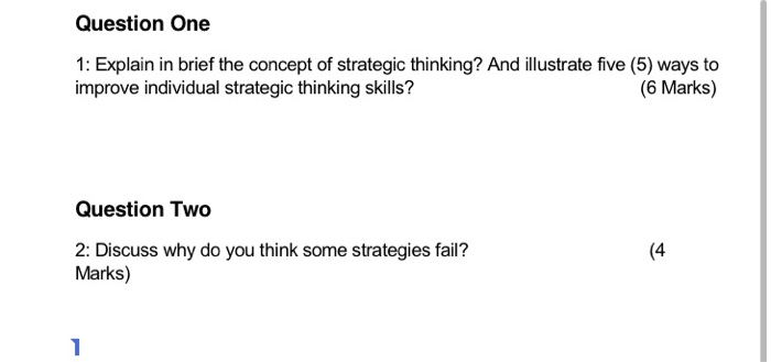* 5. For each question write more than 250 words Question One