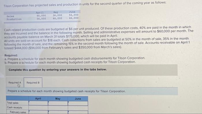 and production in units for the second quarter of the coming year